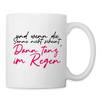 Tanz im Regen Neon Schriftzug - Tasse - Weiß - Rechts