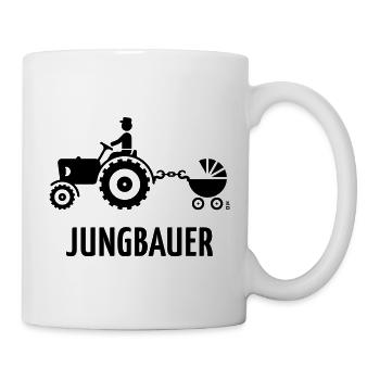 Jungbauer (Bauer Trecker Kinderwagen Baby / B) - Tasse - Weiß - Rechts