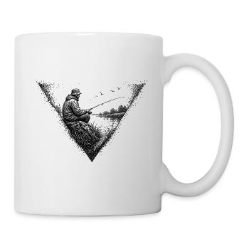 Dunkles Dreieck aus Lichtlinien - Tasse - Weiß - Rechts