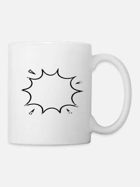 Explosionsblase Comic used look - Tasse - Weiß