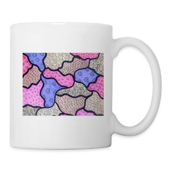 Rosa und lila Mosaik - Tasse - Weiß - Rechts