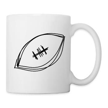 Football handgezeichnet - Tasse - Weiß - Rechts
