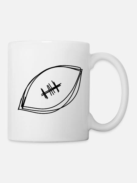 Football handgezeichnet - Tasse - Weiß