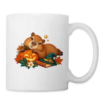 Capybara Halloween Kürbis Verspielter Stil - Tasse - Weiß - Rechts