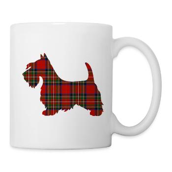 Tartan Scottie Hund | Pyrenäen-Linienlabor - Tasse - Weiß - Rechts