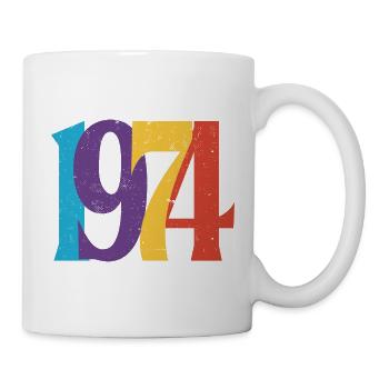 Geboren 1974 Geburtstagsgeschenk Geburtstag 74 - Tasse - Weiß - Rechts