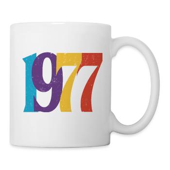 Geboren 1977 Geburtstagsgeschenk Geburtstag 77 - Tasse - Weiß - Rechts