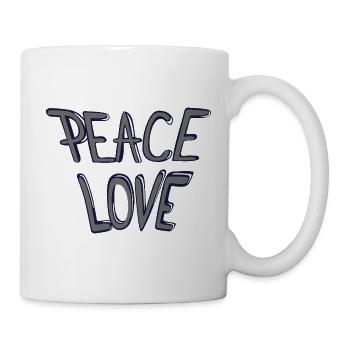 Frieden und Liebe Handlettering - Tasse - Weiß - Rechts