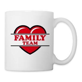 Family Team (Familie / Herz / Liebe / Love / R 2C) - Tasse - Weiß - Rechts