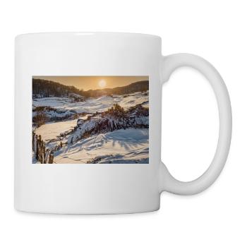 Sonnenaufgang in der Winterlandschaft - Tasse - Weiß - Rechts