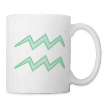 Wassermann Tierkreiszeichen Symbol Pastel Grün - Tasse - Weiß - Rechts