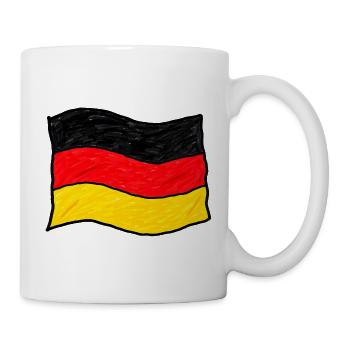 Handgezeichnete Deutschlandflagge - Tasse - Weiß - Rechts