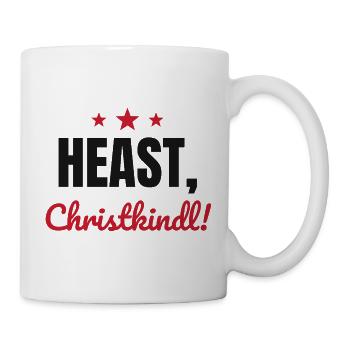 Heast, Christkindl! Weihnachts-Shirt Österreich - Tasse - Weiß - Rechts