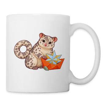 Kuskus mit Papierboot und buntem Faltstern - Tasse - Weiß - Rechts