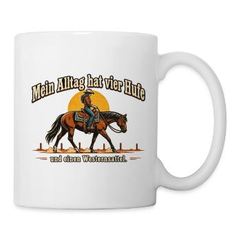 Westernreiten Westernreiter Pferdeliebe - Tasse - Weiß - Rechts