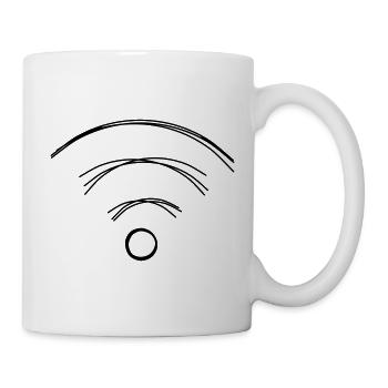 WLAN handgezeichnet - Tasse - Weiß - Rechts
