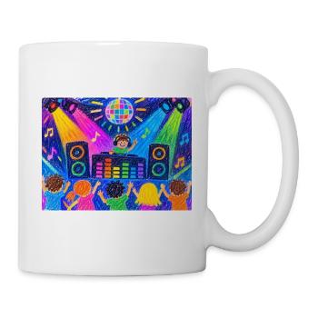 Bunte Disco-Party - Tasse - Weiß - Rechts