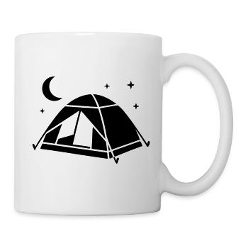 Campingzelt Nachthimmel Logo - Tasse - Weiß - Rechts