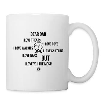 Dear Dog Dad Hundebesitzer Geschenk - Tasse - Weiß - Rechts