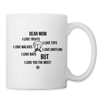 Dear Dog Mom Hundebesitzer Geschenk - Tasse - Weiß - Rechts