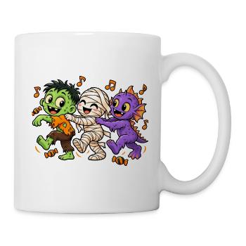 Tanzende Monster im Halloween-Look - Tasse - Weiß - Rechts