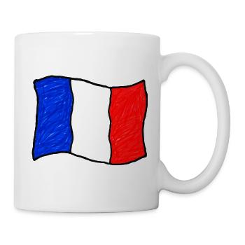Handgezeichnete Flagge Frankreichs - Tasse - Weiß - Rechts