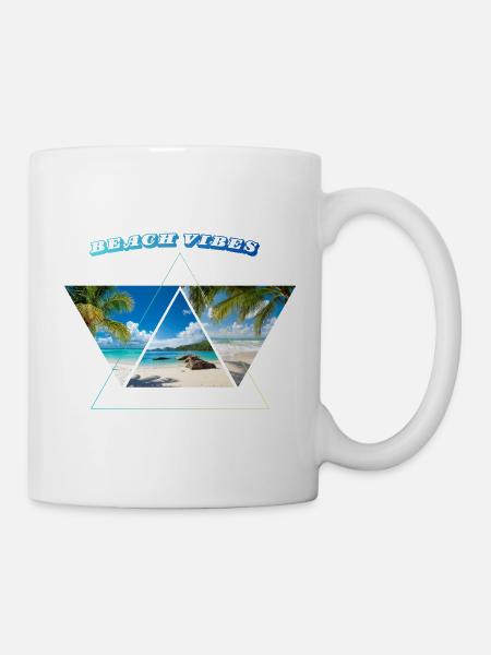 Beach Vibes geometrisch - Tasse - Weiß