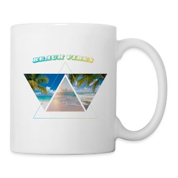 Beach vibes geometrisch - Tasse - Weiß - Rechts
