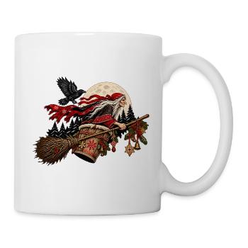 Weihnachts-Baba-Jaga-Design der fliegenden slawischen Hexe - Tasse - Weiß - Rechts