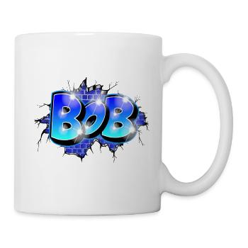 BOB bricht durch! Legendärer Graffiti-Name - Tasse - Weiß - Rechts