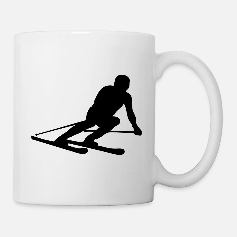 ski skier skiing - Tasse - Weiß
