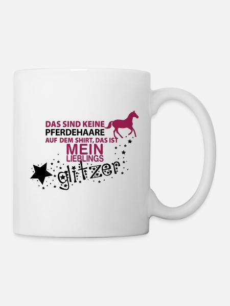 Glitzer Pferd - Tasse - Weiß