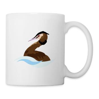 Haubentaucher Logo - Tasse - Weiß - Rechts