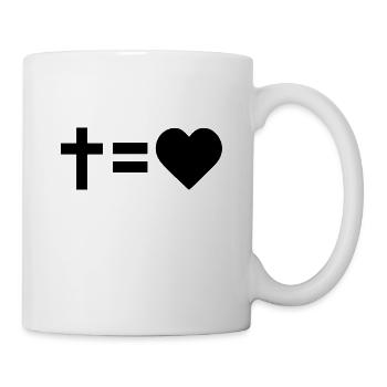 Cross equals love. - Mug - white - Right