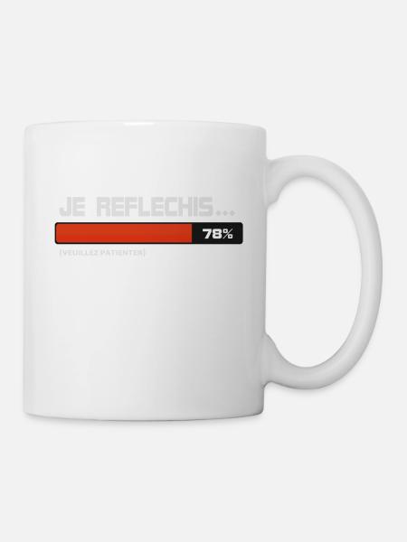 Je reflechis, patientez, please wait (orange|blanc - Mug blanc - blanc