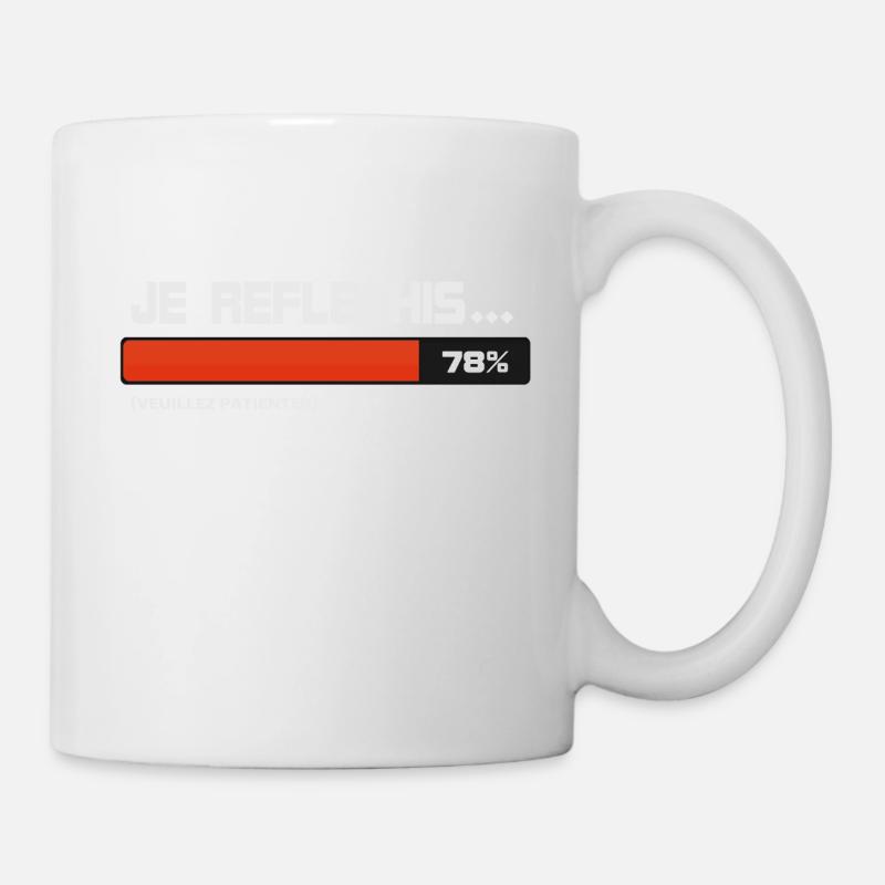 Je reflechis, patientez, please wait (orange|blanc - Mug blanc - blanc