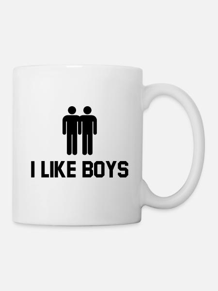 J'aime les garcons. Droits de l'homme. Fierté gai. Égalité - Mug blanc - blanc