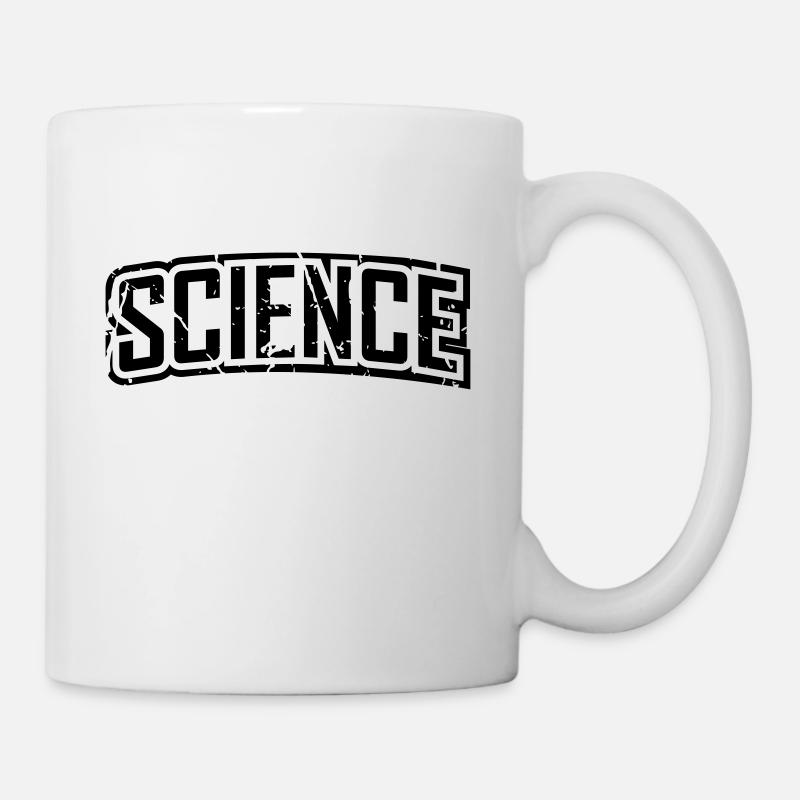 vintage science script logo en détresse - Mug blanc - blanc