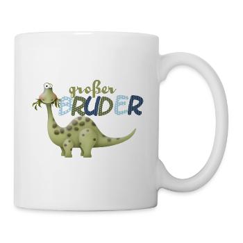 großer Bruder Dinosaurier - Tasse - Weiß - Rechts