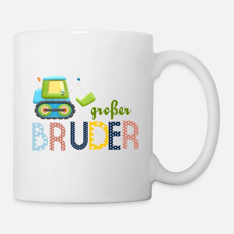 großer Bruder Traktor - Tasse - Weiß