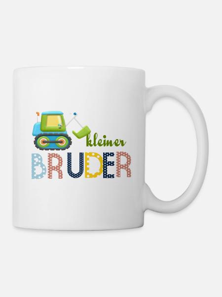 kleiner Bruder Traktor - Tasse - Weiß