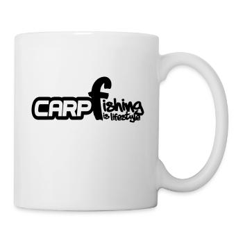 Karpfen, Fisch, Karpfenangeln, Angeln - Tasse - Weiß - Rechts