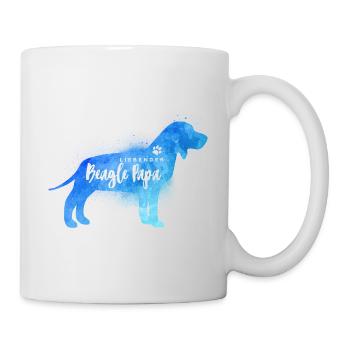 Liebender Beagle Papa - Tasse - Weiß - Rechts