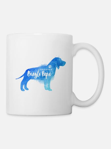 Liebender Beagle Papa - Tasse - Weiß
