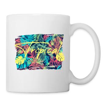 Tropische Blätter - Tasse - Weiß - Rechts