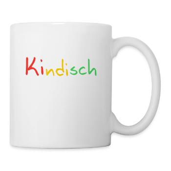 Kindisch, farbenfrohes Design - Tasse - Weiß - Rechts
