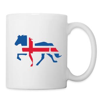 Töltende Islandais avec drapeau islandais - Mug blanc - blanc - Droite