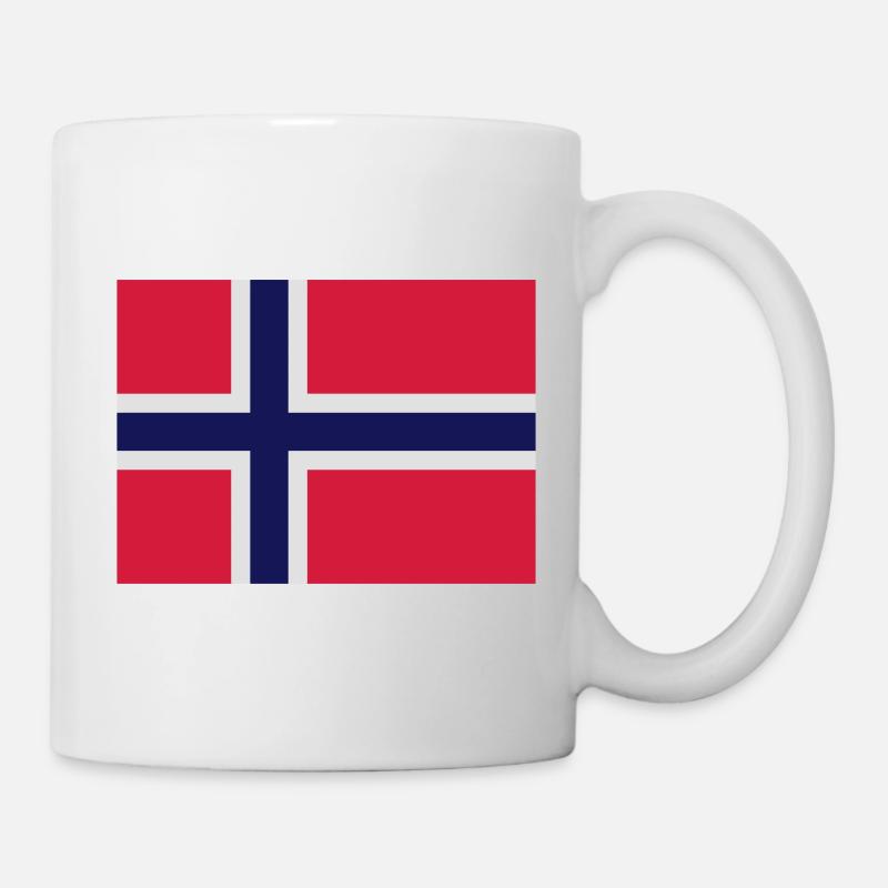 Drapeau de la Norvège - Mug blanc - blanc