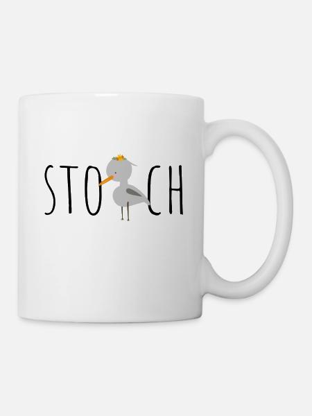 Storch Kinder Geschenk Geburtstag Pyjama Schlafen - Tasse - Weiß