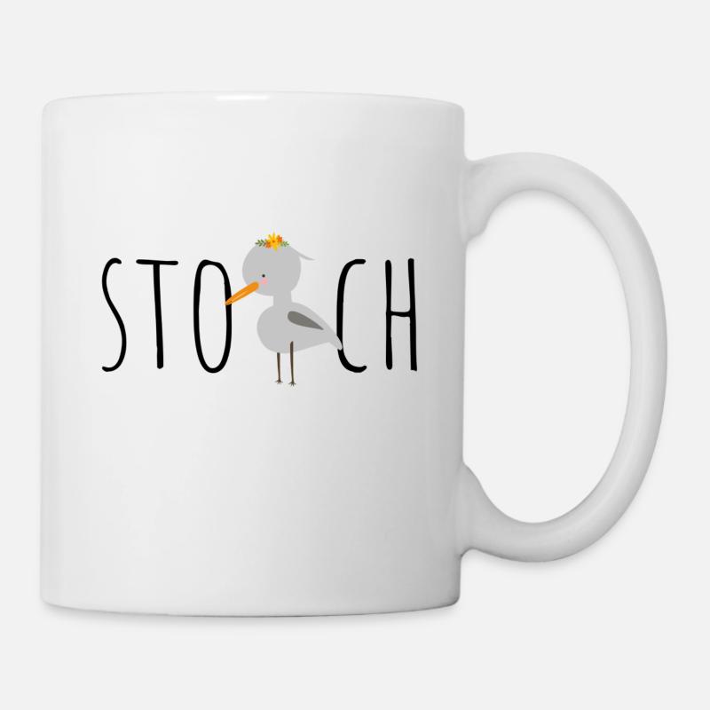 Storch Kinder Geschenk Geburtstag Pyjama Schlafen - Tasse - Weiß